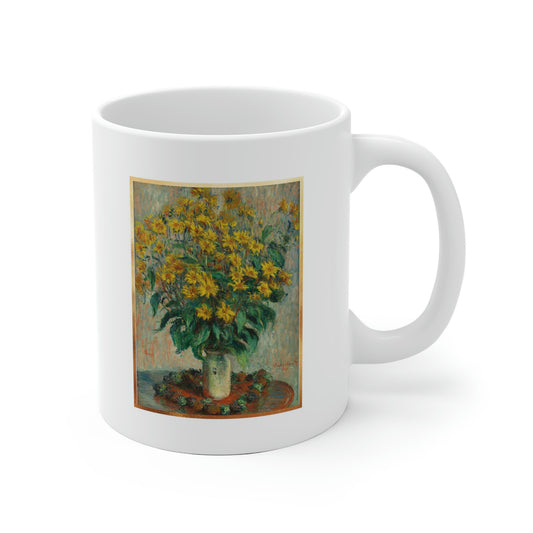 Monet Flowers - White Ceramic Mug