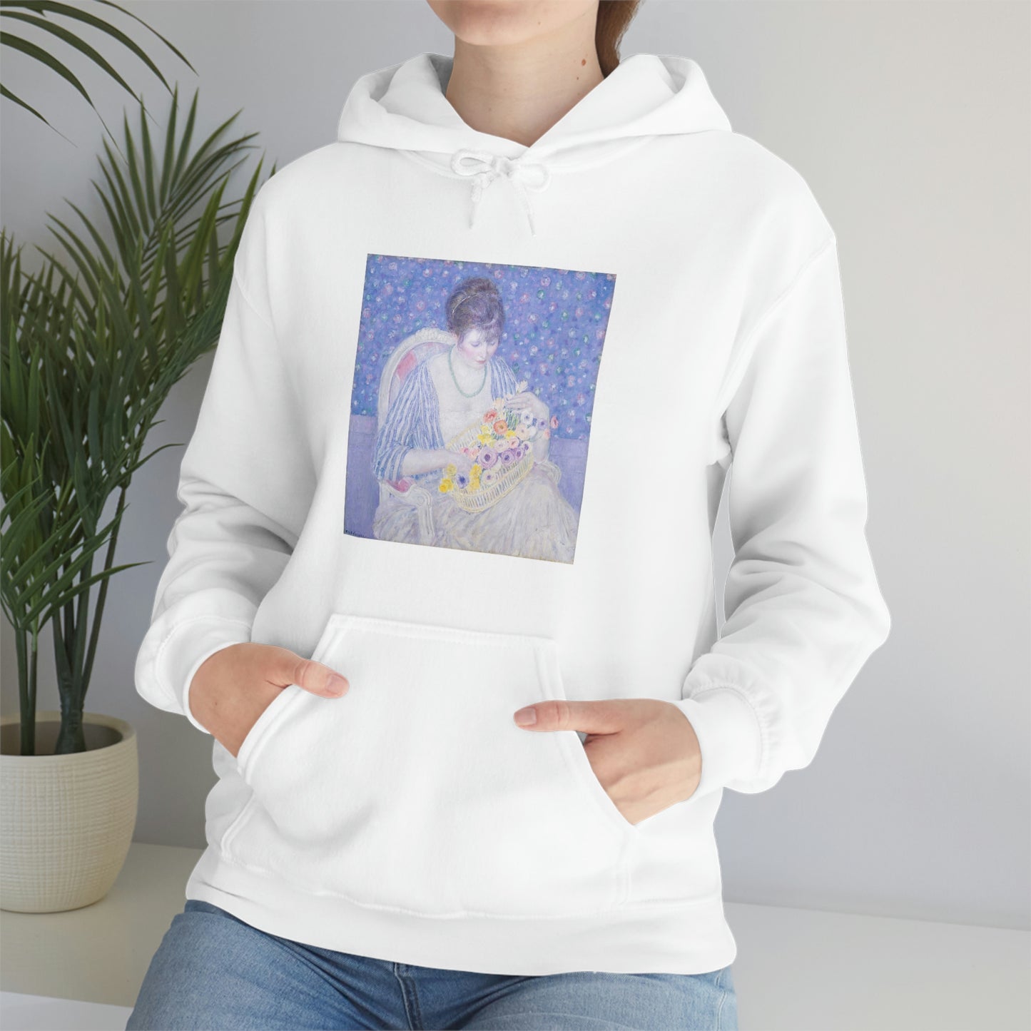 Basket of Flowers, Frederick Carl Frieseke - Unisex Heavy Blend™ Hooded Sweatshirt