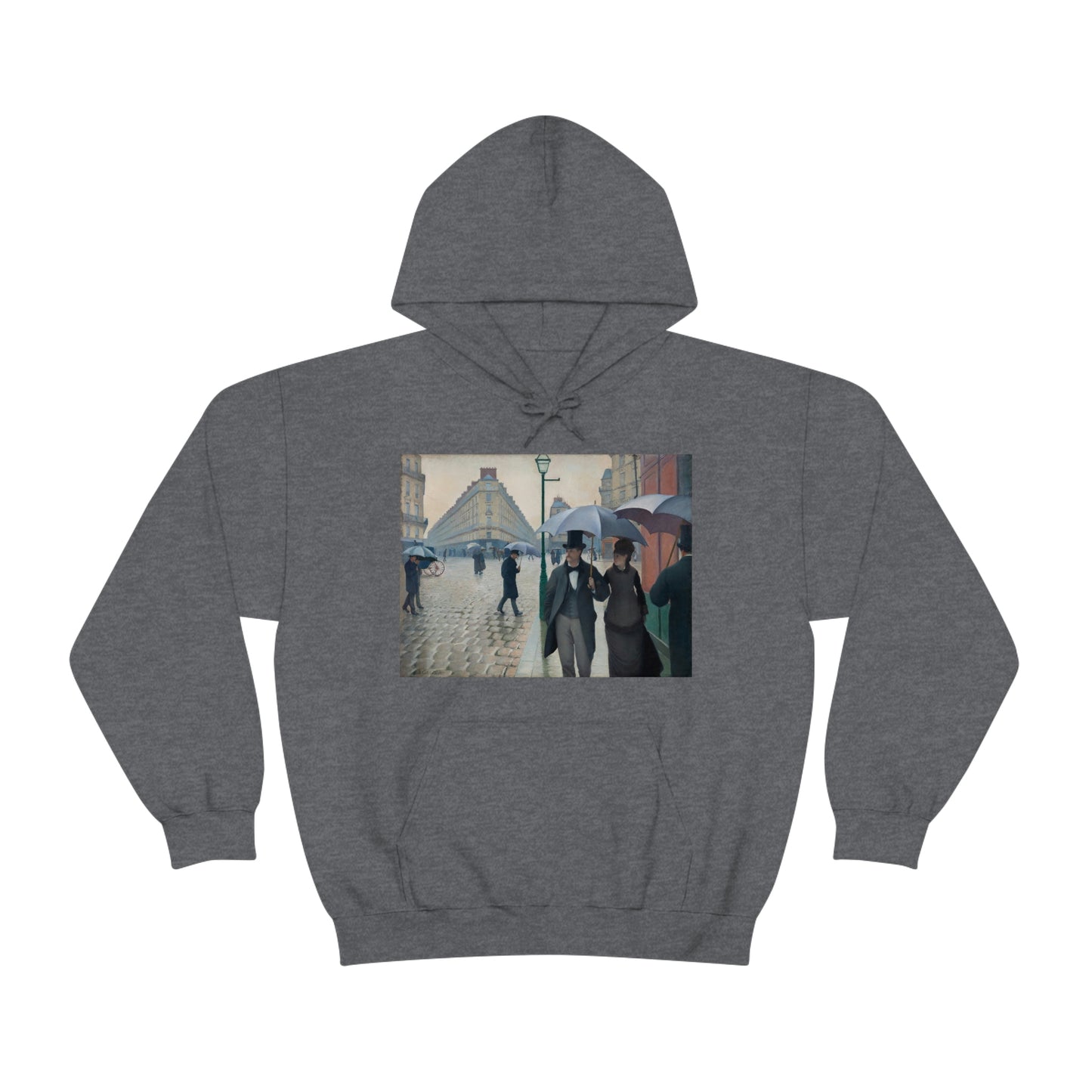 Paris Street, Rainy Day, Gustave Cailebotte - Unisex Heavy Blend™ Hooded Sweatshirt