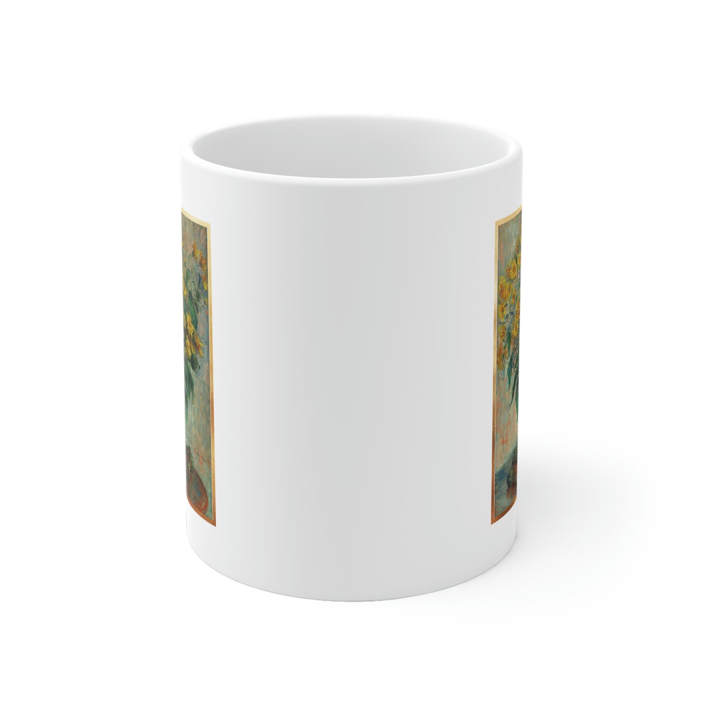 Monet Flowers - White Ceramic Mug