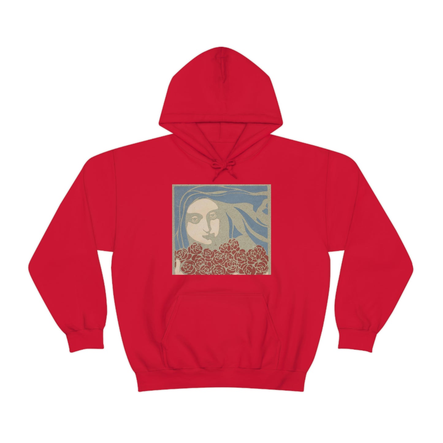 Woman's Head with Roses, Koloman Moser- Unisex Heavy Blend™ Hooded Sweatshirt