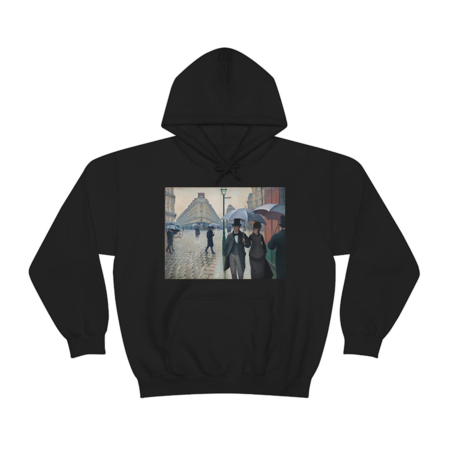 Paris Street, Rainy Day, Gustave Cailebotte - Unisex Heavy Blend™ Hooded Sweatshirt