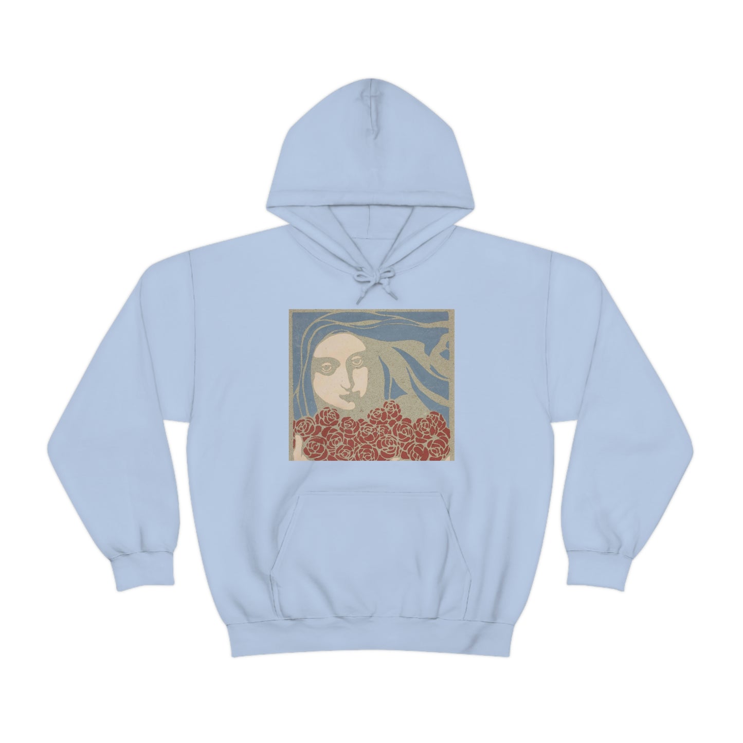 Woman's Head with Roses, Koloman Moser- Unisex Heavy Blend™ Hooded Sweatshirt