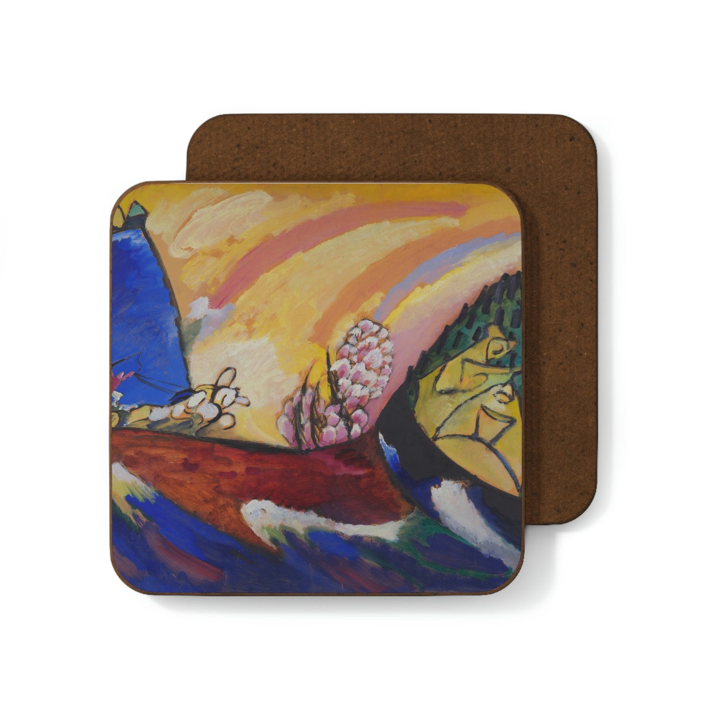 Painting with Troika, Kandinsky Hardboard Back Coaster