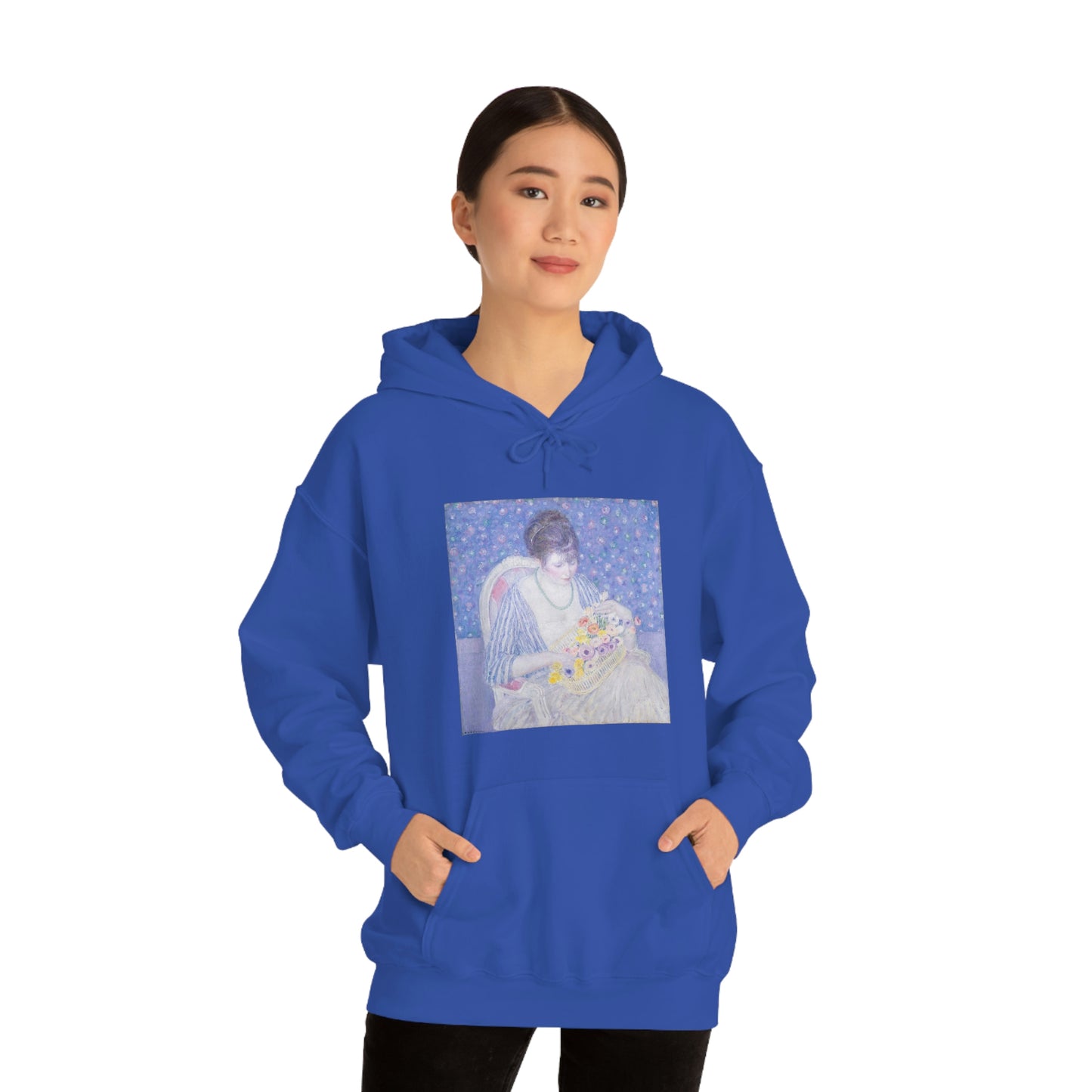 Basket of Flowers, Frederick Carl Frieseke - Unisex Heavy Blend™ Hooded Sweatshirt