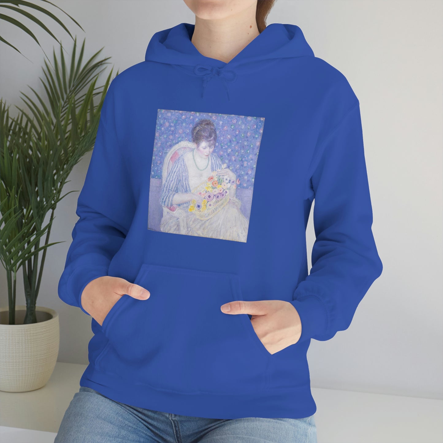 Basket of Flowers, Frederick Carl Frieseke - Unisex Heavy Blend™ Hooded Sweatshirt