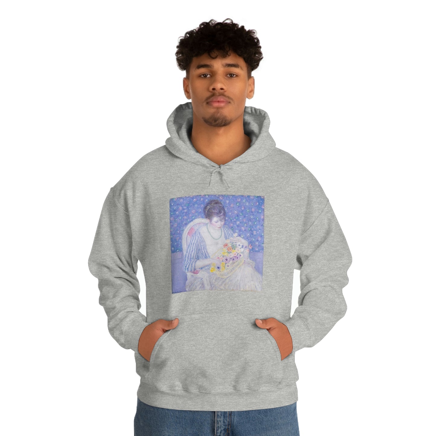 Basket of Flowers, Frederick Carl Frieseke - Unisex Heavy Blend™ Hooded Sweatshirt