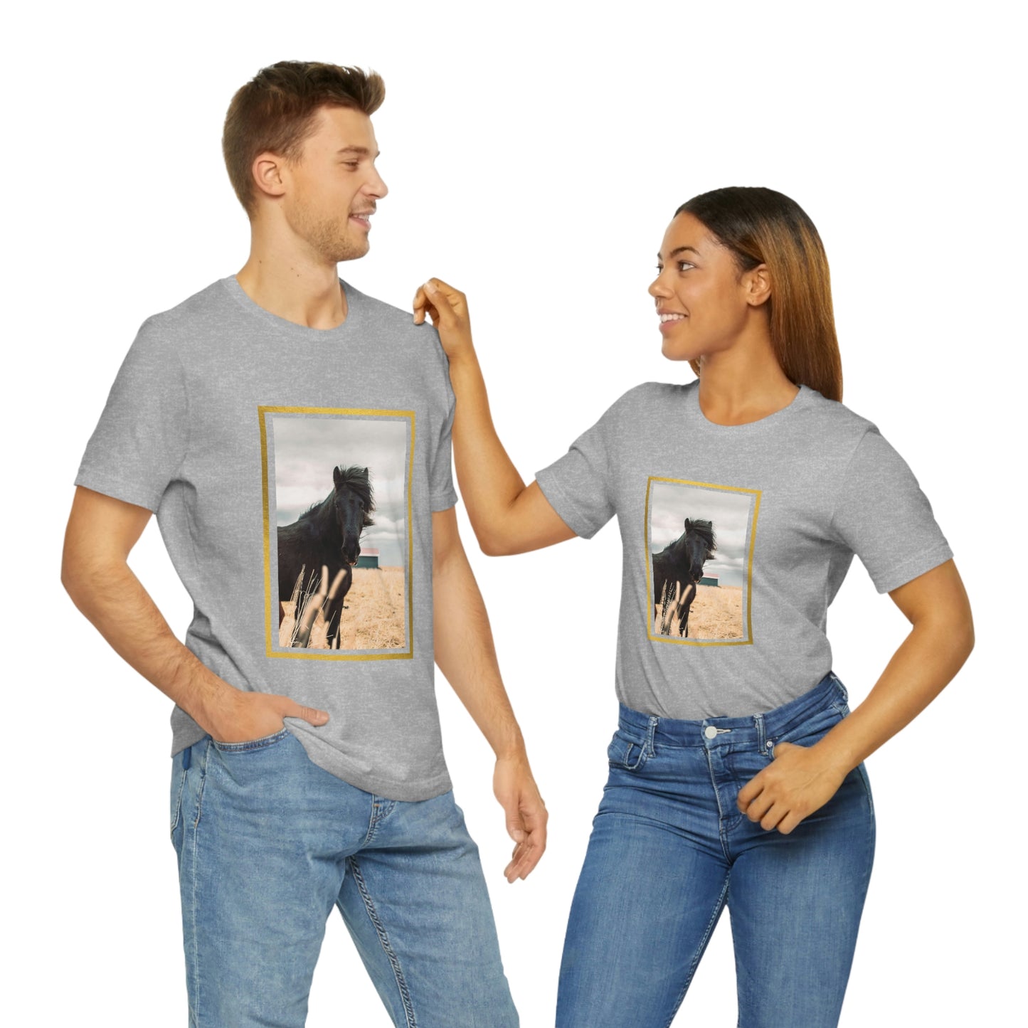 Icelandic Black Horse, Zara Neifield Photography - Unisex Jersey Short Sleeve Tee