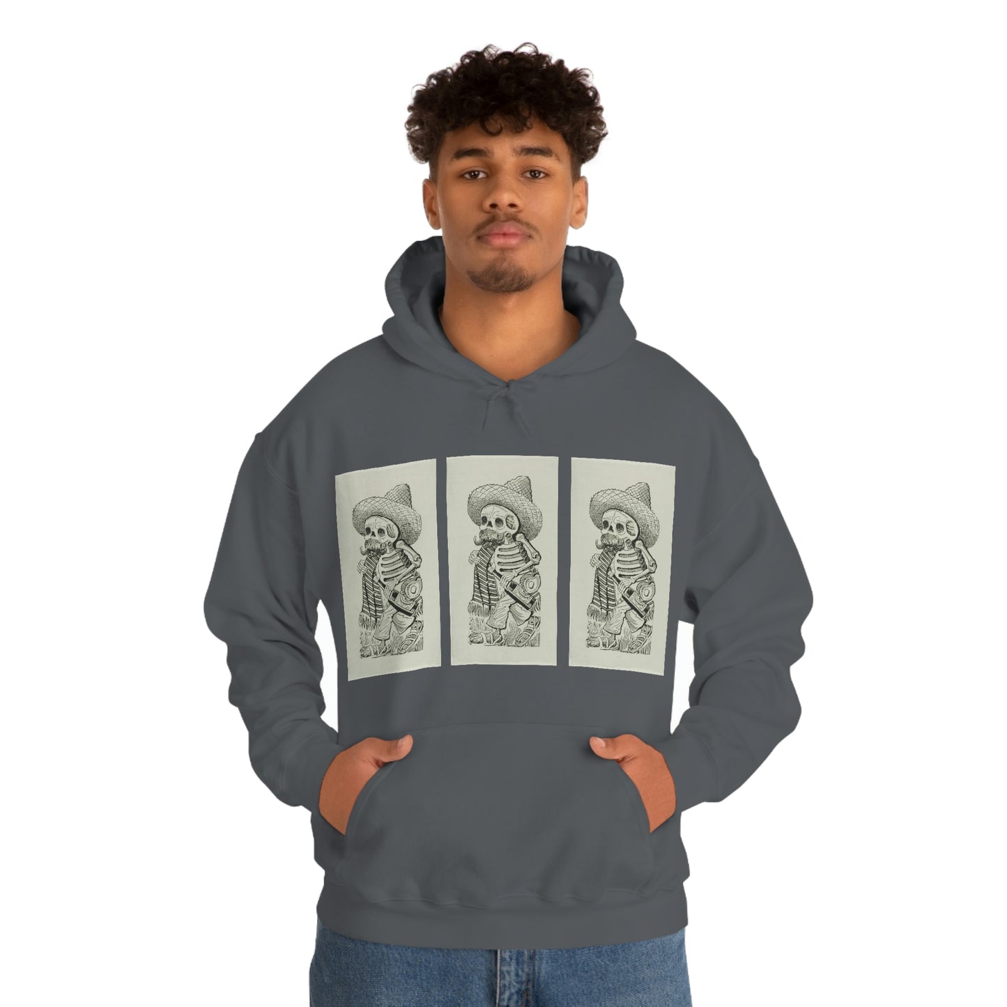 Calavera of Francisco, Jose Guadalupe Posada- Unisex Heavy Blend™ Hooded Sweatshirt