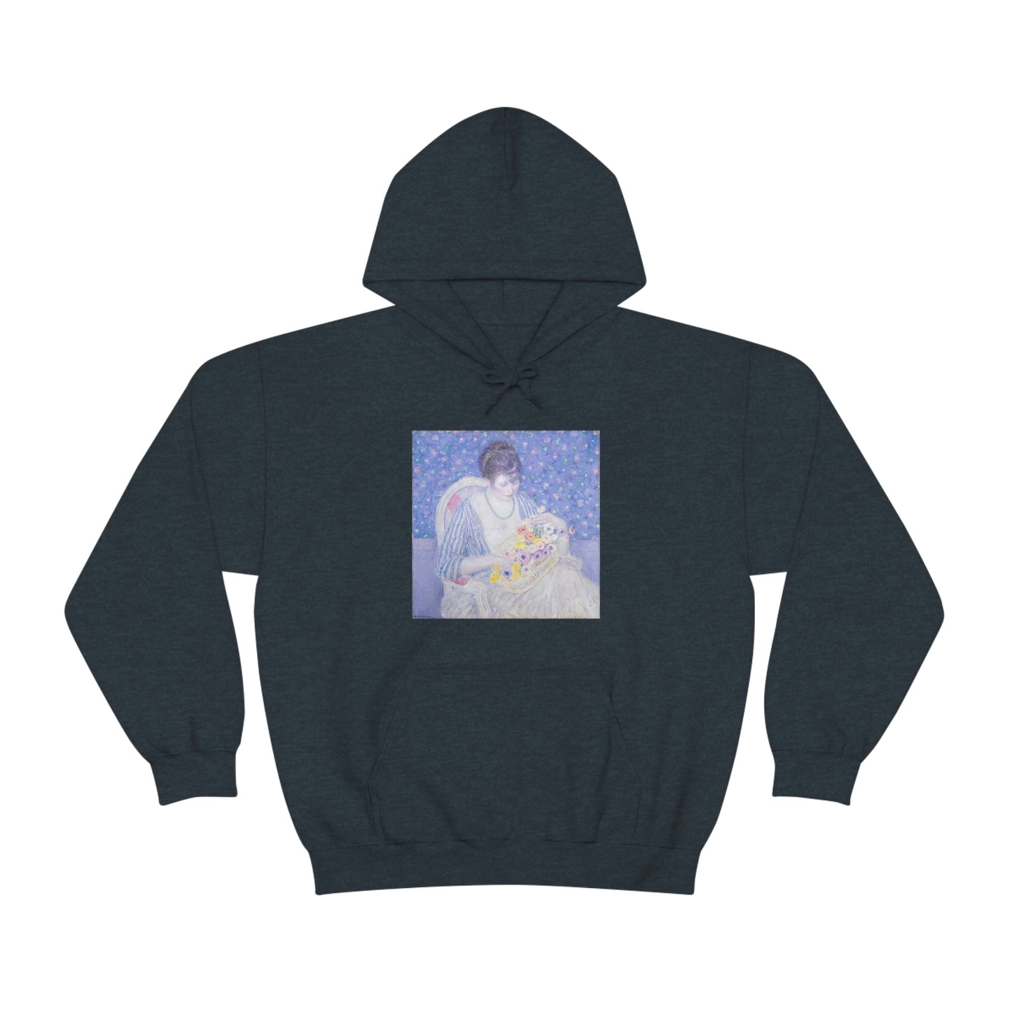 Basket of Flowers, Frederick Carl Frieseke - Unisex Heavy Blend™ Hooded Sweatshirt