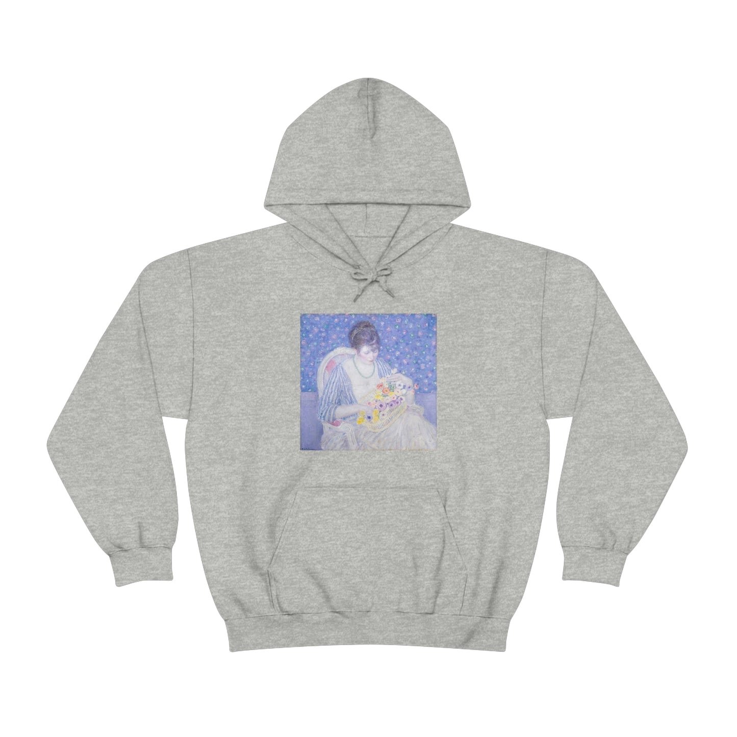 Basket of Flowers, Frederick Carl Frieseke - Unisex Heavy Blend™ Hooded Sweatshirt