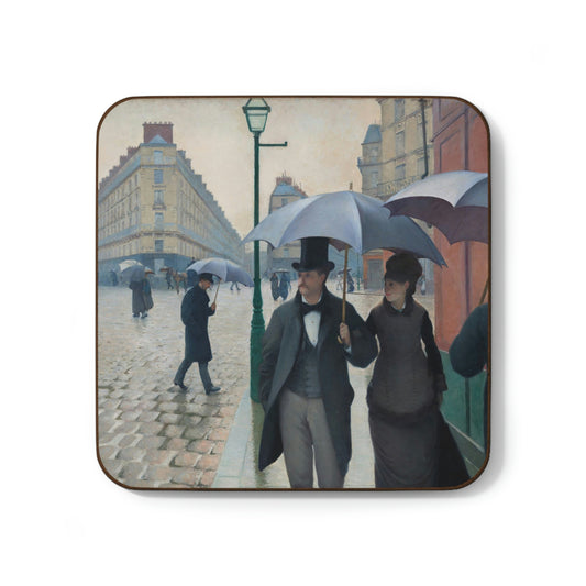 Paris Street, Rainy Day, Gustave Cailebotte - Hardboard Back Coaster