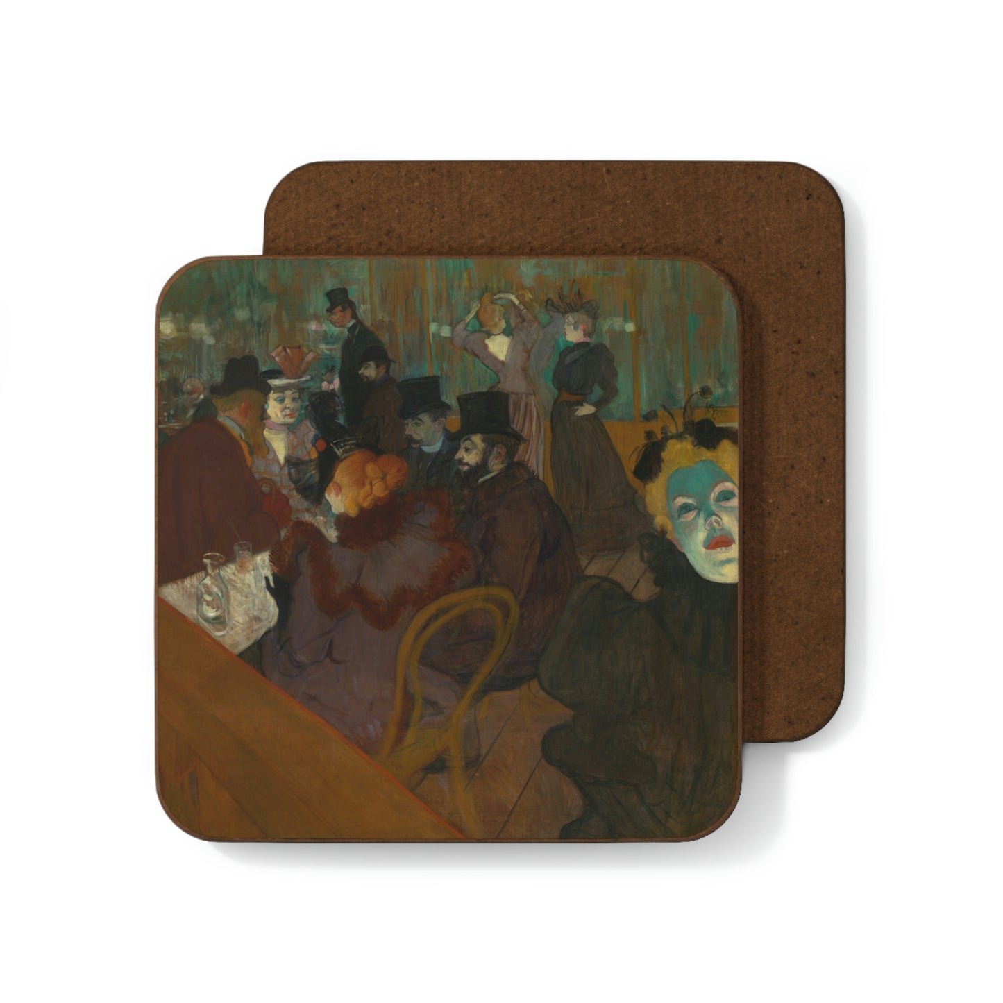 At the Moulin Rouge, Toulouse-Lautrec - Hardboard Back Coaster