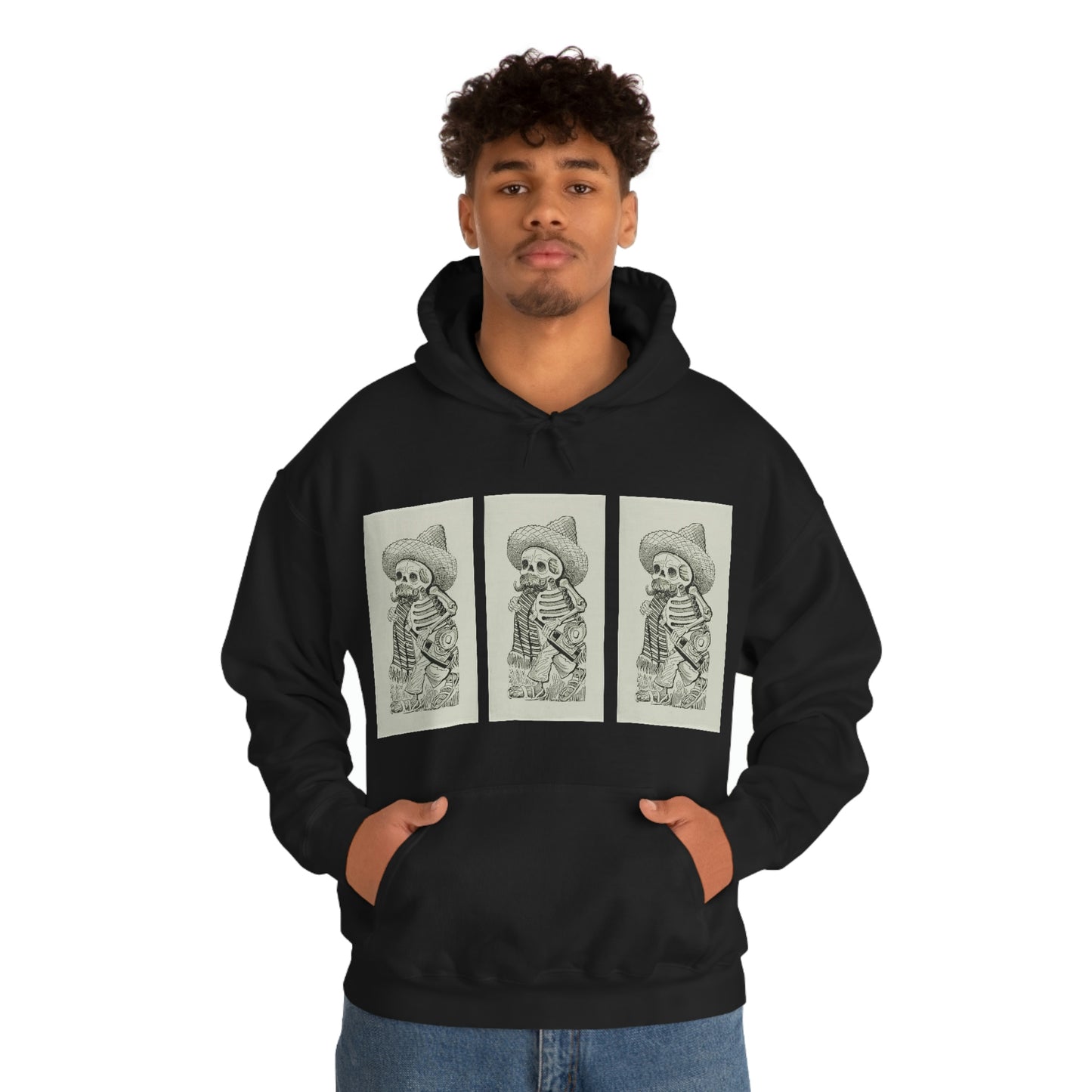 Calavera of Francisco, Jose Guadalupe Posada- Unisex Heavy Blend™ Hooded Sweatshirt