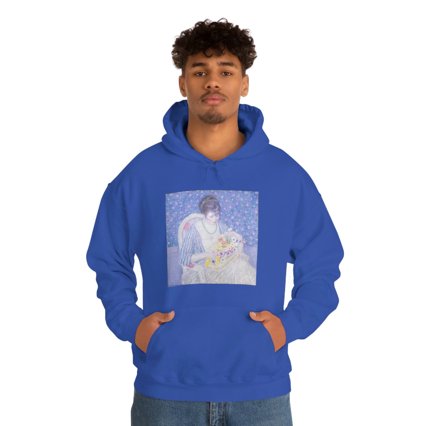 Basket of Flowers, Frederick Carl Frieseke - Unisex Heavy Blend™ Hooded Sweatshirt