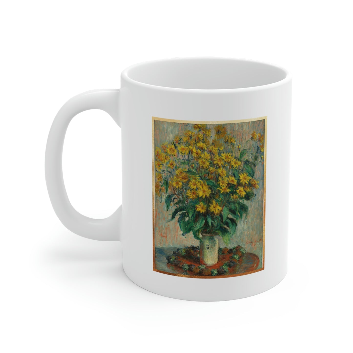 Monet Flowers - White Ceramic Mug