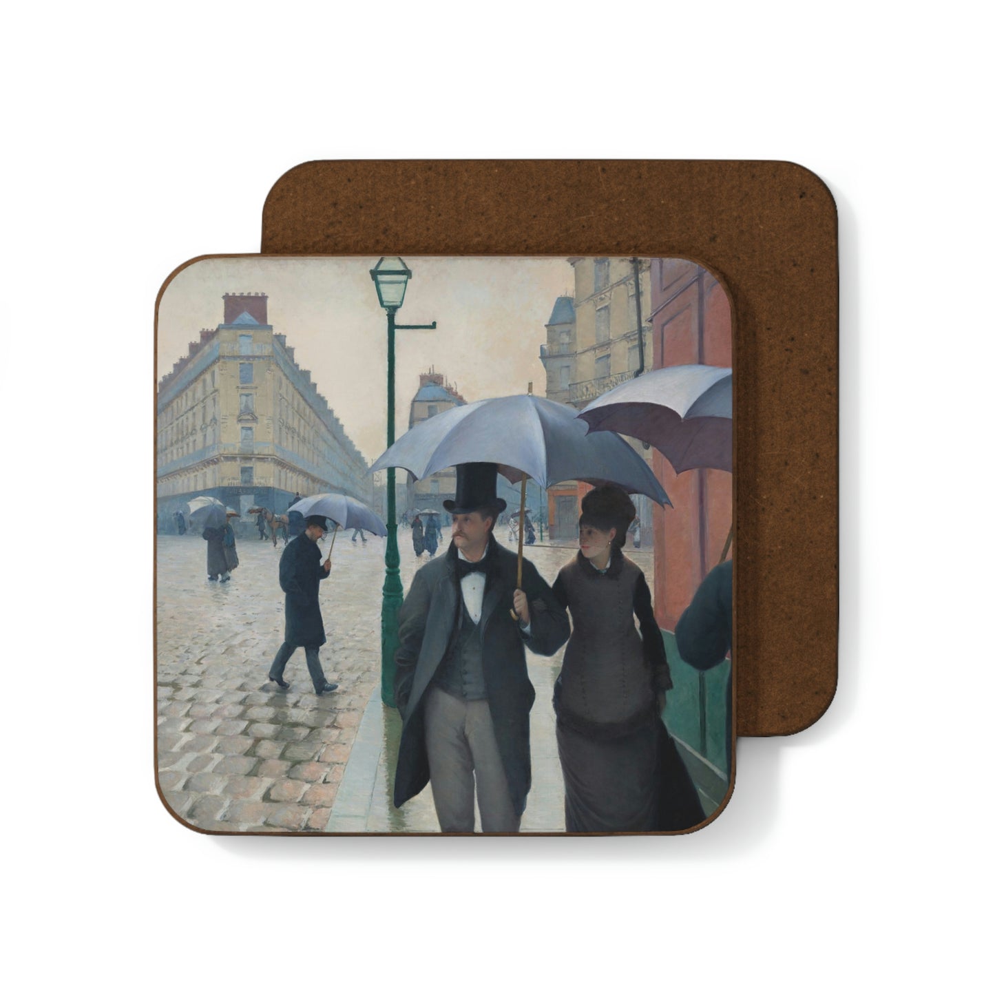 Paris Street, Rainy Day, Gustave Cailebotte - Hardboard Back Coaster