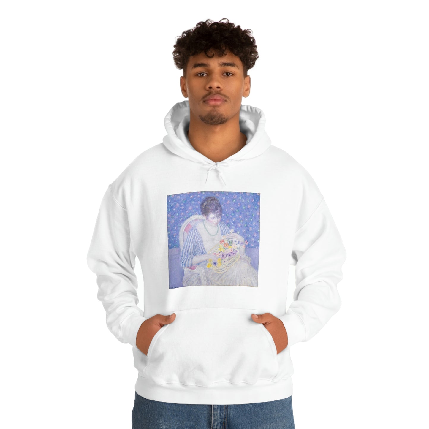 Basket of Flowers, Frederick Carl Frieseke - Unisex Heavy Blend™ Hooded Sweatshirt