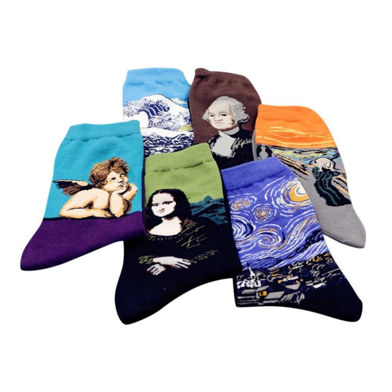 Artistic Cotton Art Oil Painting Socks