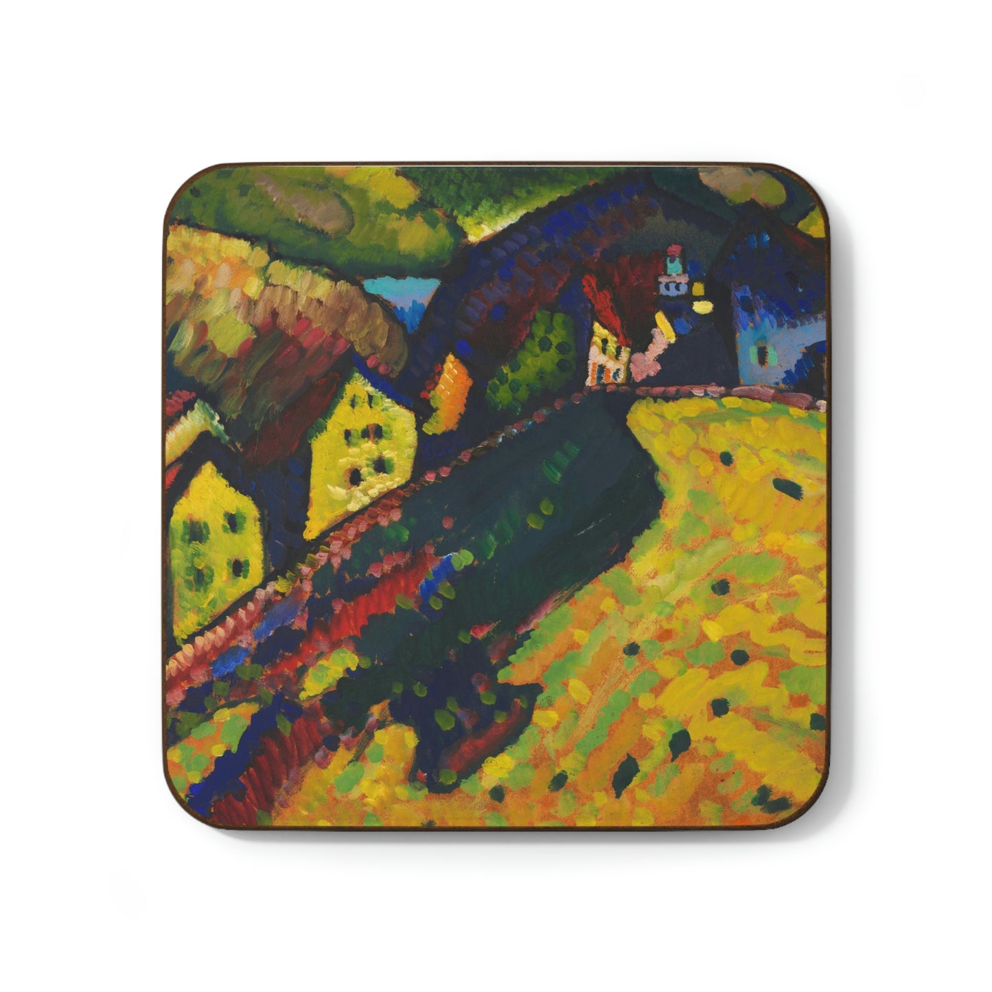 Houses at Murnau, Kandinsky Hardboard Back Coaster