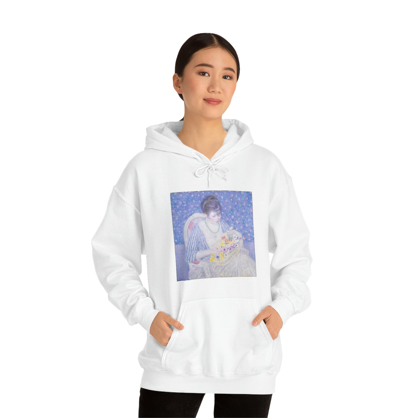 Basket of Flowers, Frederick Carl Frieseke - Unisex Heavy Blend™ Hooded Sweatshirt