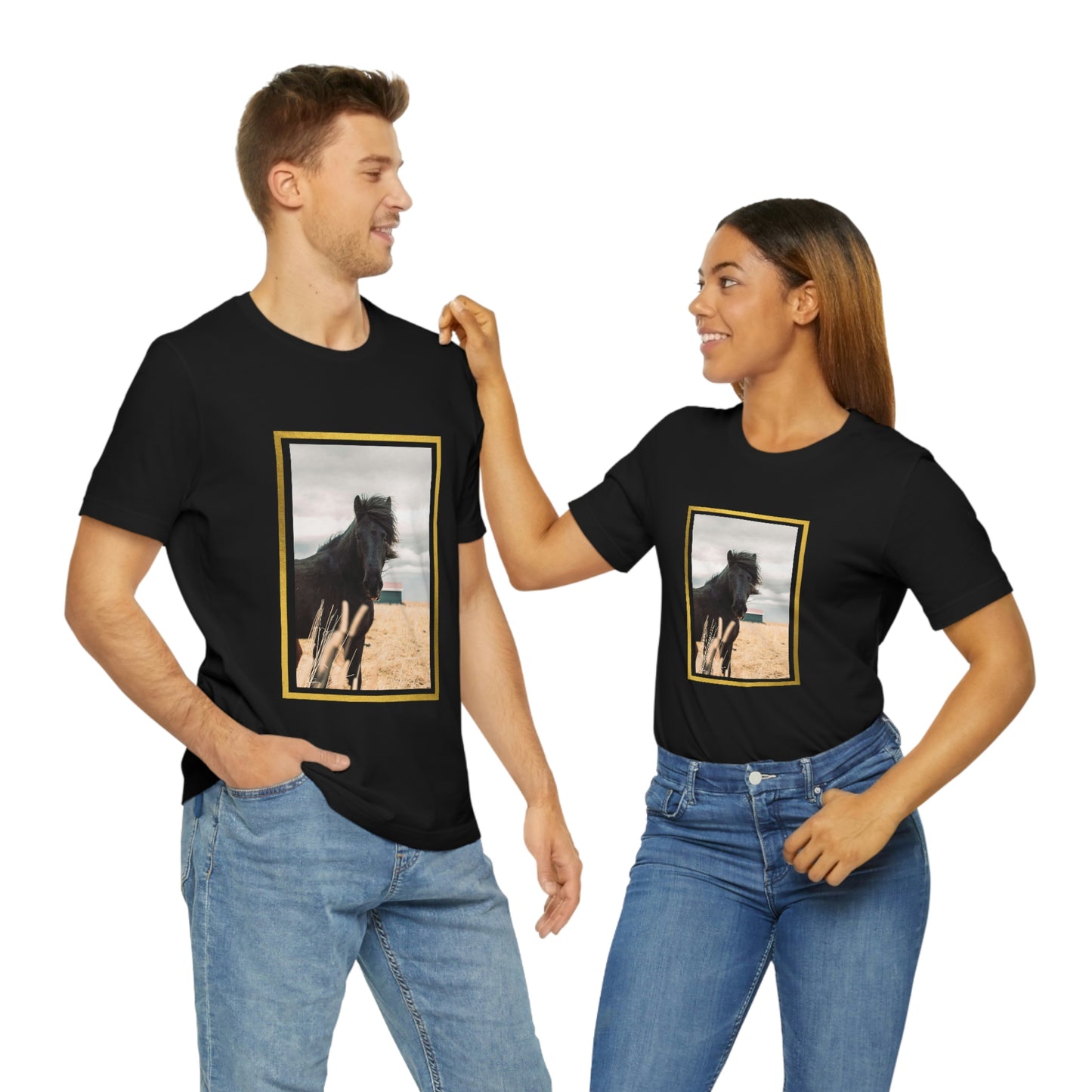 Icelandic Black Horse, Zara Neifield Photography - Unisex Jersey Short Sleeve Tee