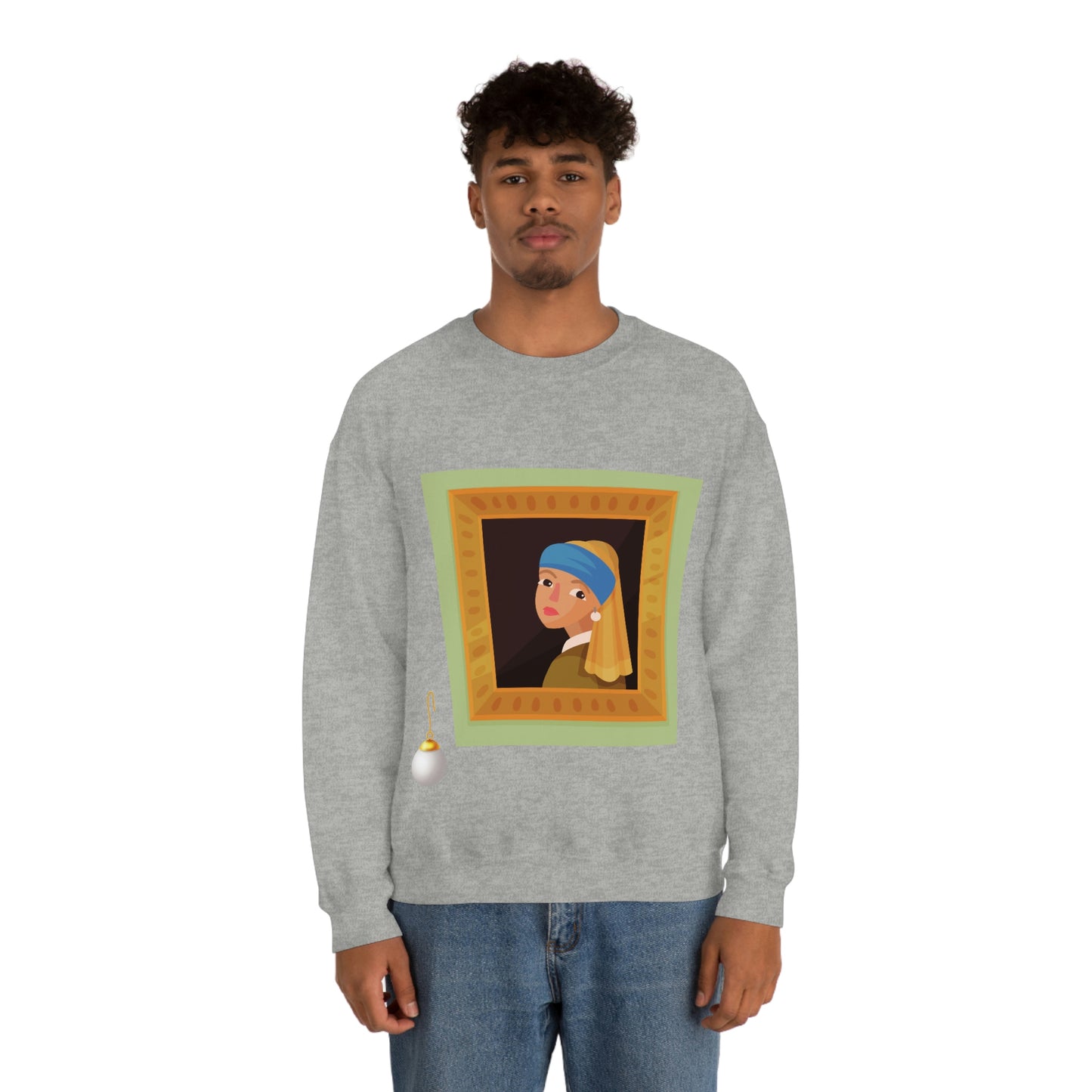 Girl With a Pearl Earring, Johannes Vermeer- Unisex Heavy Blend™ Crewneck Sweatshirt