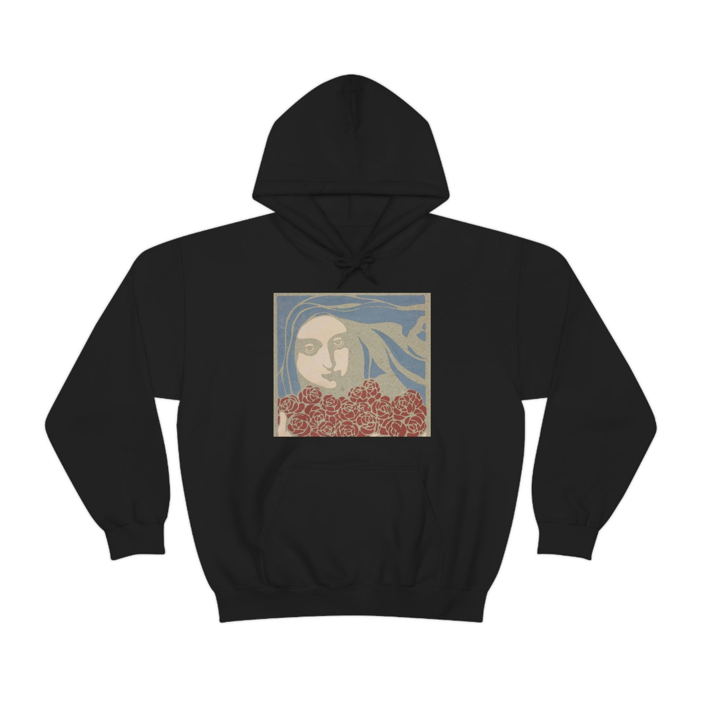 Woman's Head with Roses, Koloman Moser- Unisex Heavy Blend™ Hooded Sweatshirt