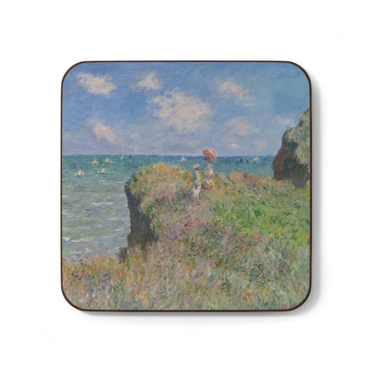 Cliff Walk at Pourville, Claude Monet - Hardboard Back Coaster