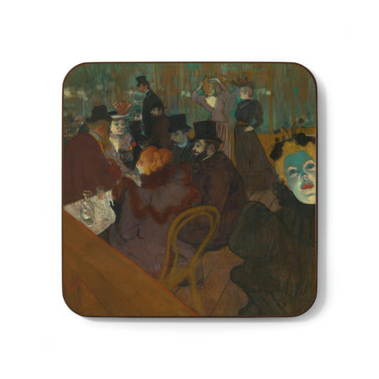At the Moulin Rouge, Toulouse-Lautrec - Hardboard Back Coaster