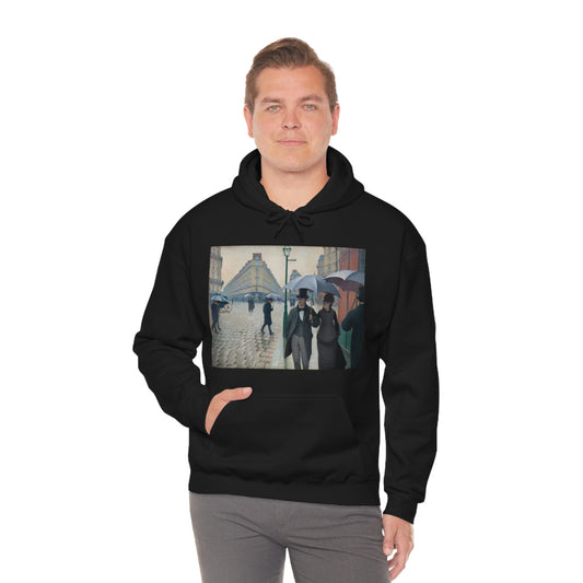 Paris Street, Rainy Day, Gustave Cailebotte - Unisex Heavy Blend™ Hooded Sweatshirt