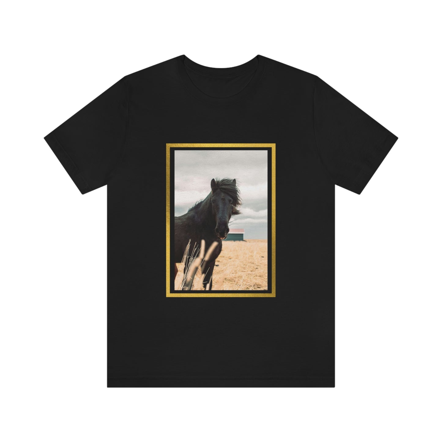 Icelandic Black Horse, Zara Neifield Photography - Unisex Jersey Short Sleeve Tee