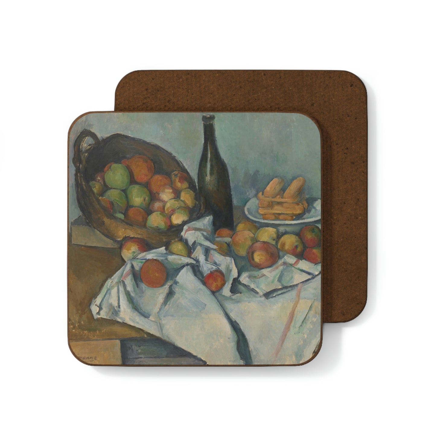 The Basket of Apples, Paul Cezanne - Hardboard Back Coaster