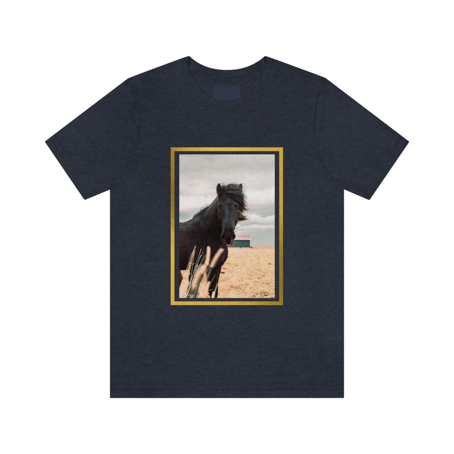 Icelandic Black Horse, Zara Neifield Photography - Unisex Jersey Short Sleeve Tee