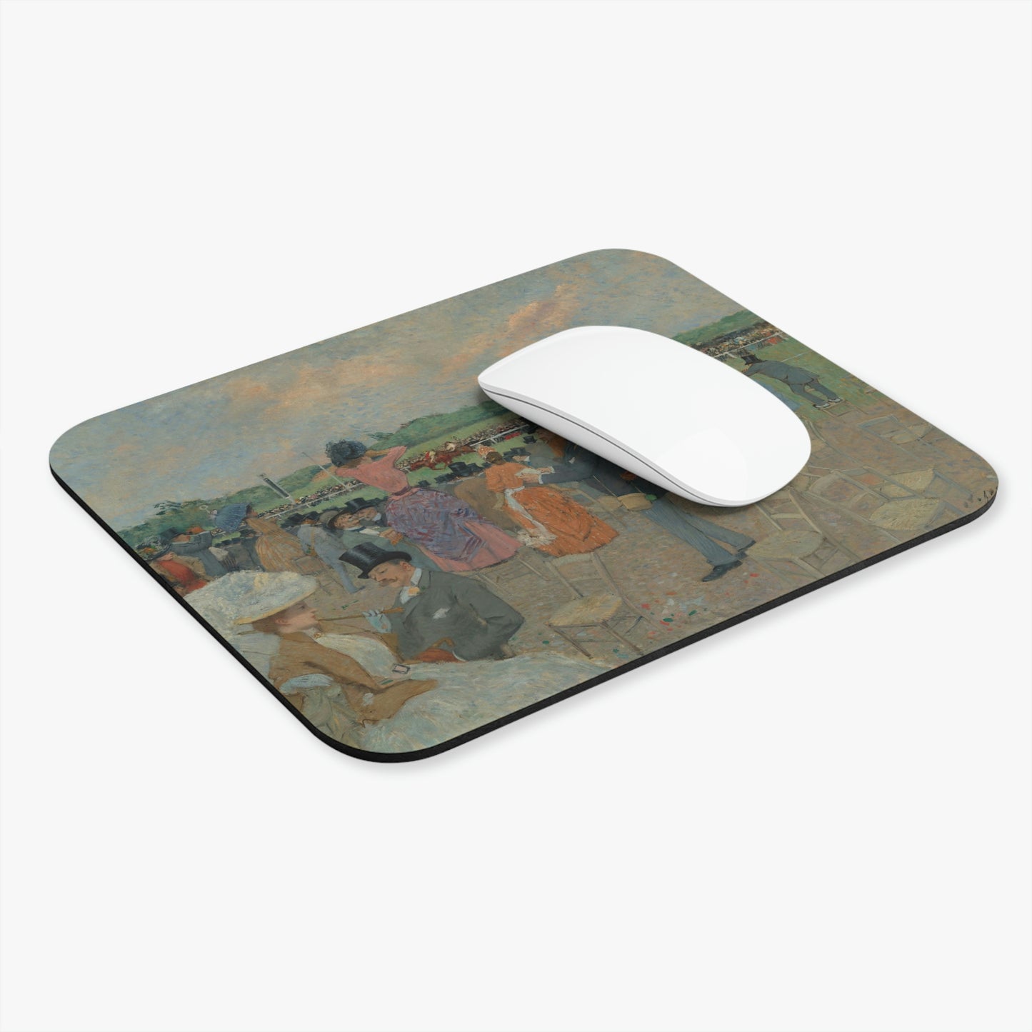 The Races at Longchamp, Jean-Louis Forain Mouse Pad (Rectangle)